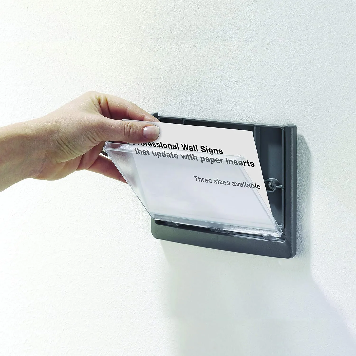Durable Click Sign Holder For Interior Walls - 6.75 x 0.625 x 3.00 in Gray - Pack of 1