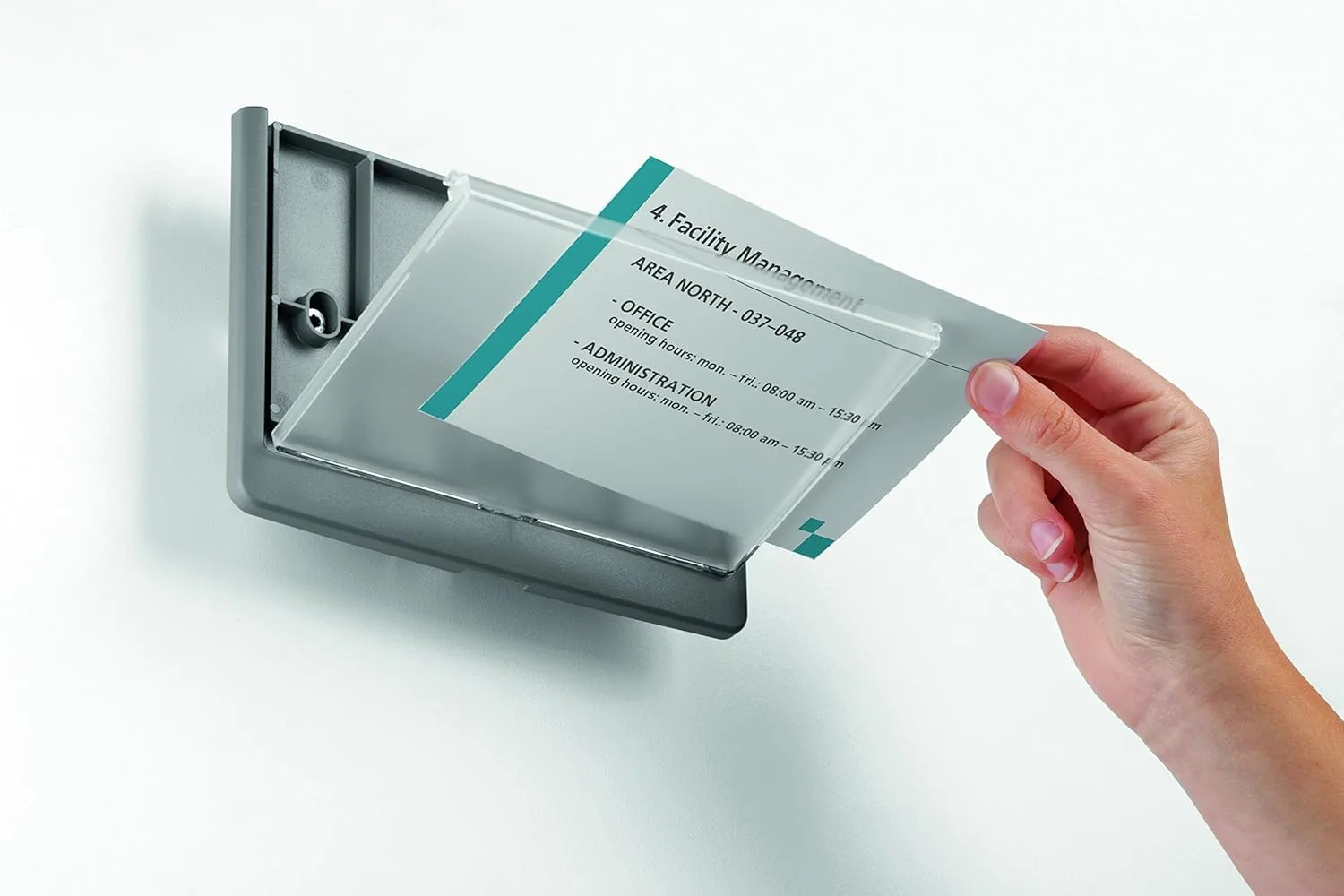 Durable Click Sign Holder For Interior Walls - 6.75 x 0.625 x 3.00 in Gray - Pack of 1