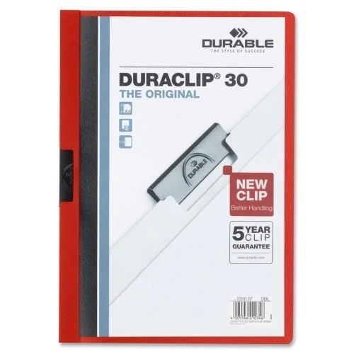 Wholesale CASE of 25 - Durable Duraclip Report Covers-DuraClip Report Cover, 30 Sheet Capacity, 11"x8-1/2", Red