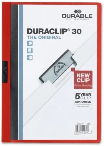 Wholesale CASE of 25 - Durable Duraclip Report Covers-DuraClip Report Cover, 30 Sheet Capacity, 11"x8-1/2", Red