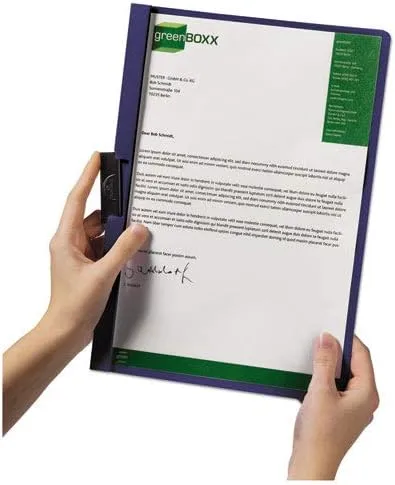 Vinyl DuraClip Report Cover w/Clip, Letter, Holds 30 Pages, Clear/Black, 25/Box