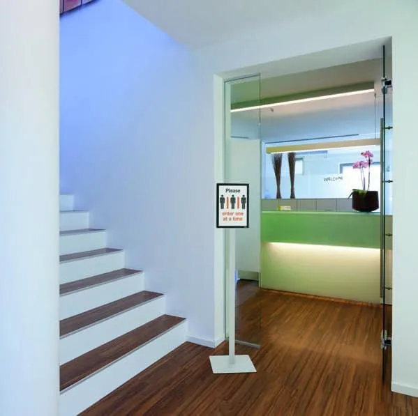 Durable Info Floor Stand with Duraframe Magnetic Document Frames - Letter-Size 8.5 x 11 Inches