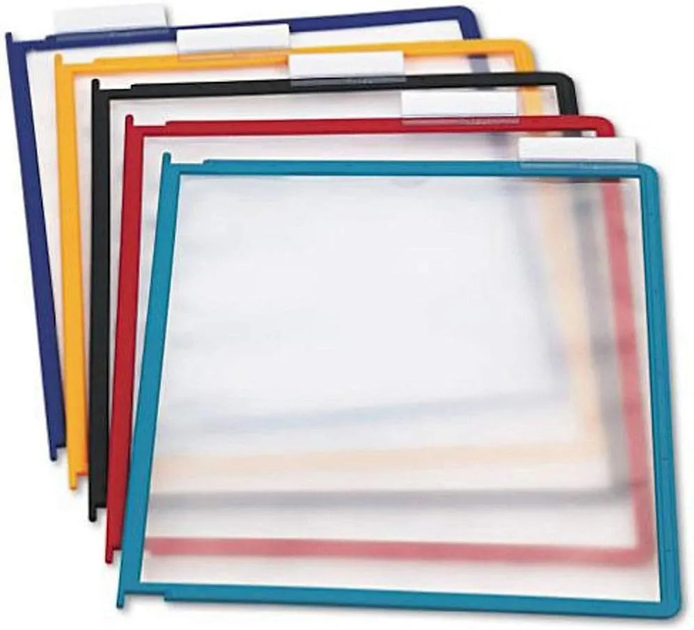 DURABLE InstaView Desktop Reference Replacement Sleeves, Assorted Colors, Pack of 5