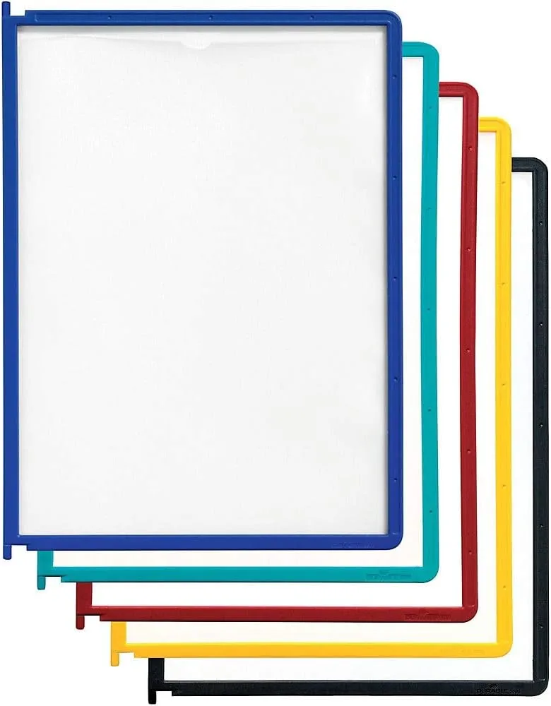DURABLE InstaView Desktop Reference Replacement Sleeves, Assorted Colors, Pack of 5