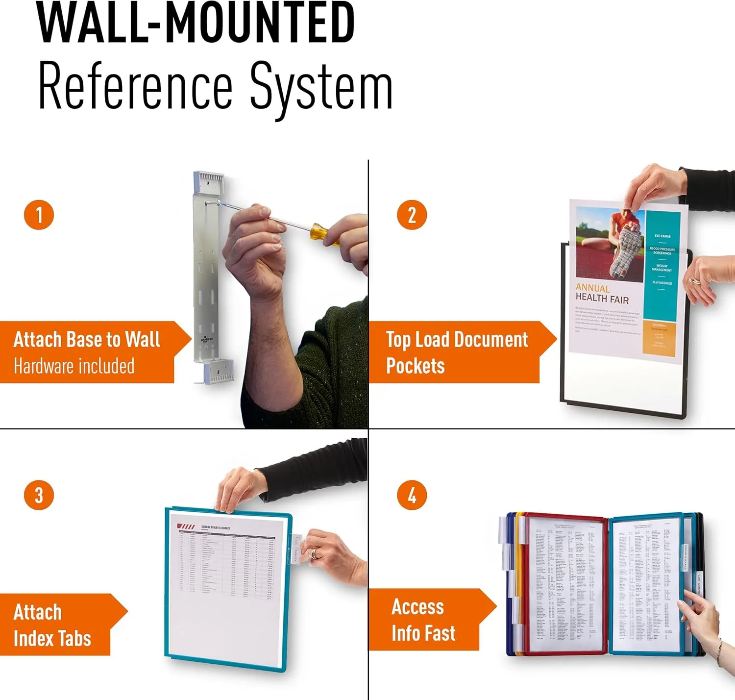 Durable Vario Wall Reference System, 10-Panel, Assorted Borders and Panels