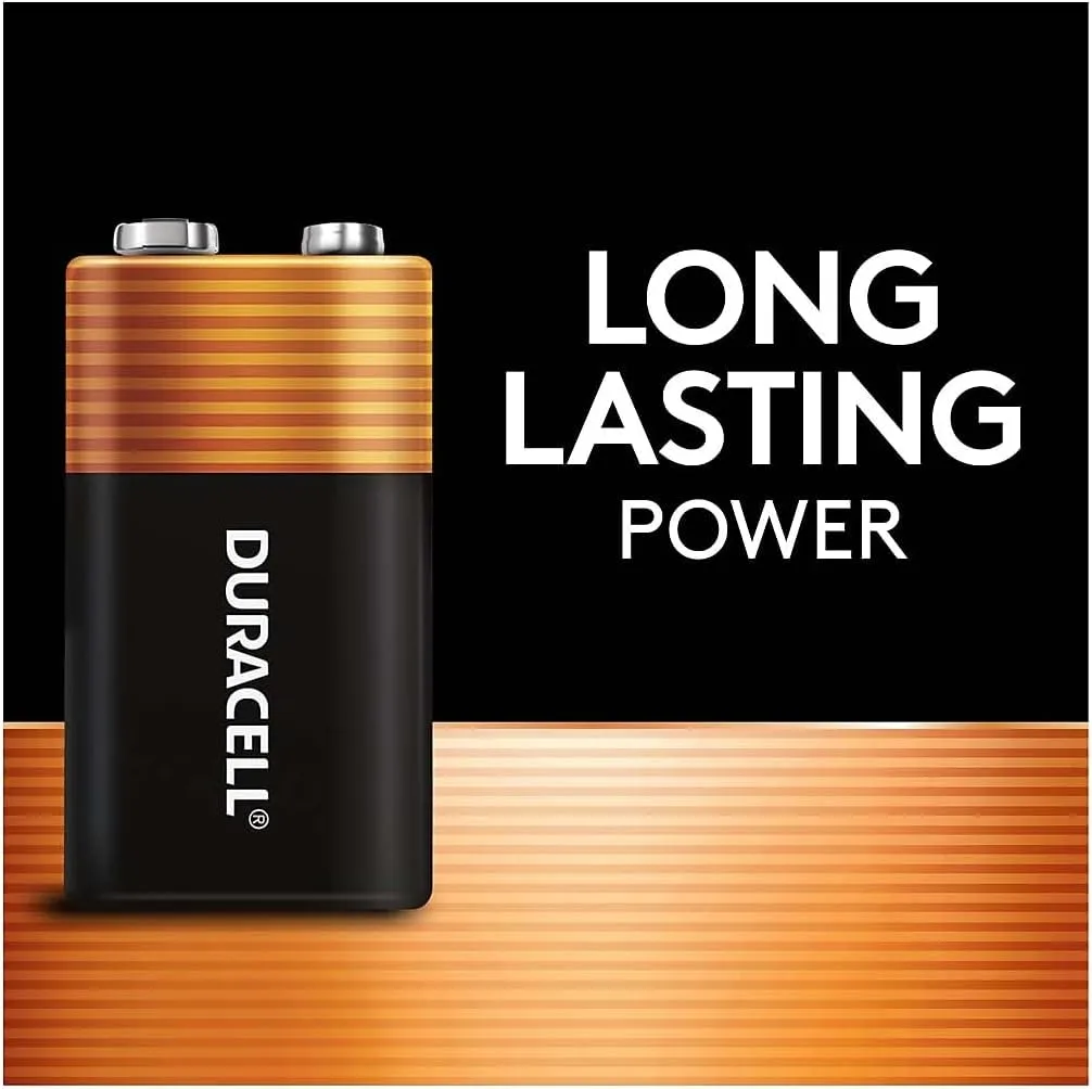 DURACELL Coppertop 9V Alkaline Batteries, 4-Pack