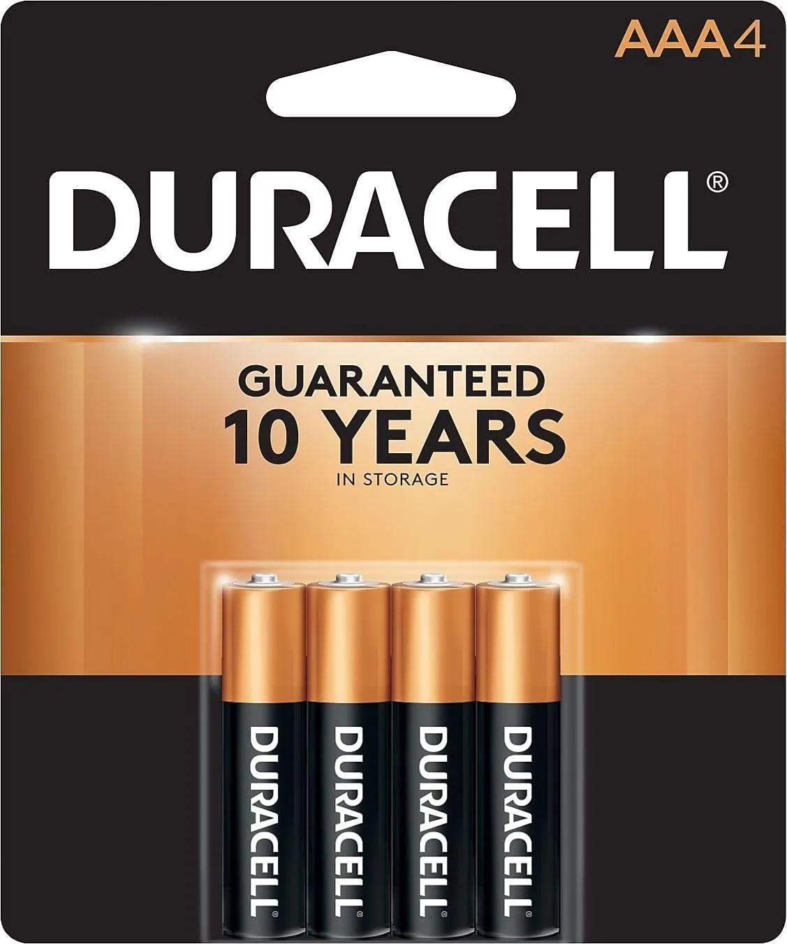 Duracell, MN2400B4Z, Standard Battery, AAA, Alkaline, PK4, Black