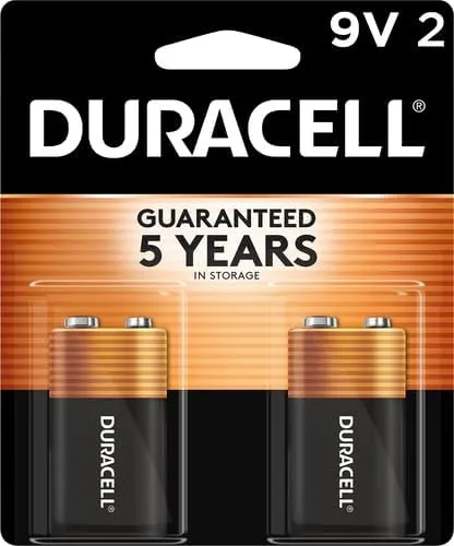 Duracell Coppertop 9-Volt Alkaline Batteries, Pack of 2