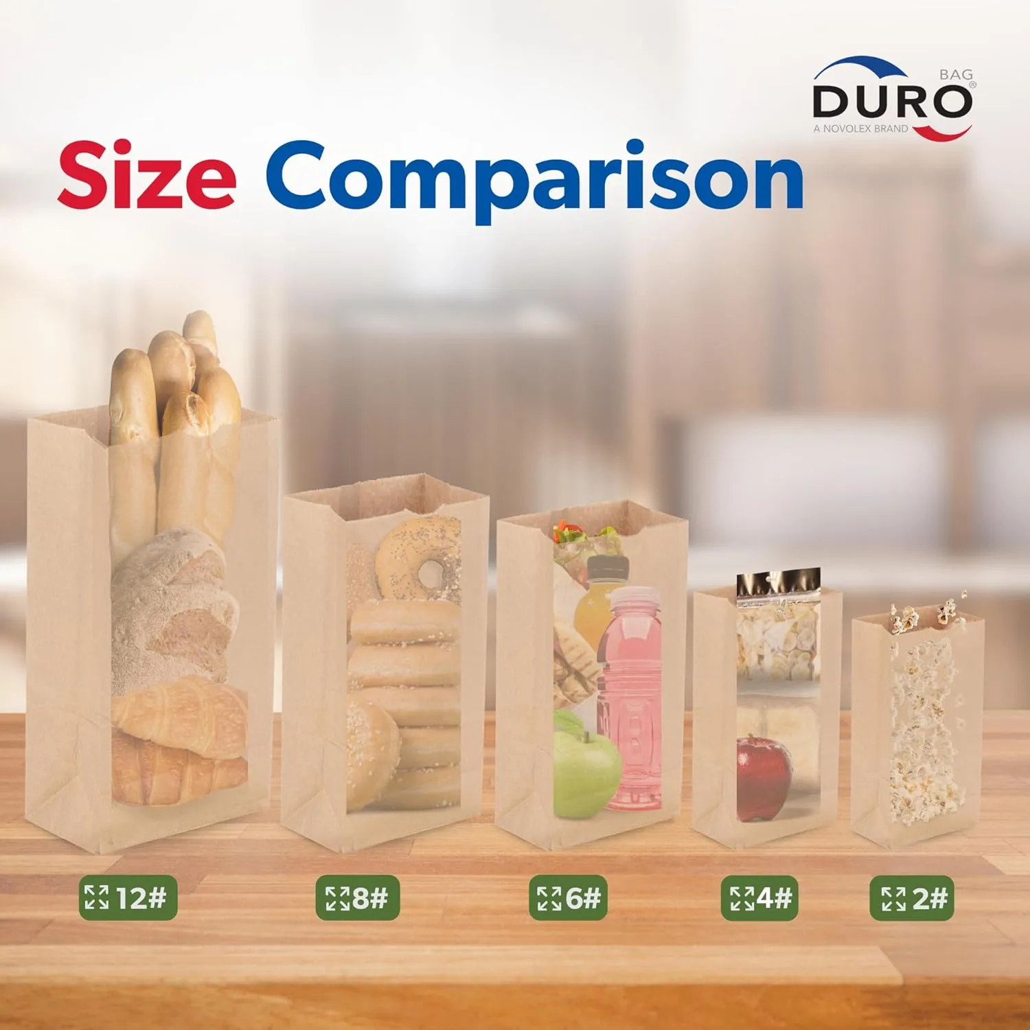Duro 2# Brown Paper Lunch Bags 500 Count, Bulk Disposable Brown Paper Bags, Small SOS Paperbags for Candy