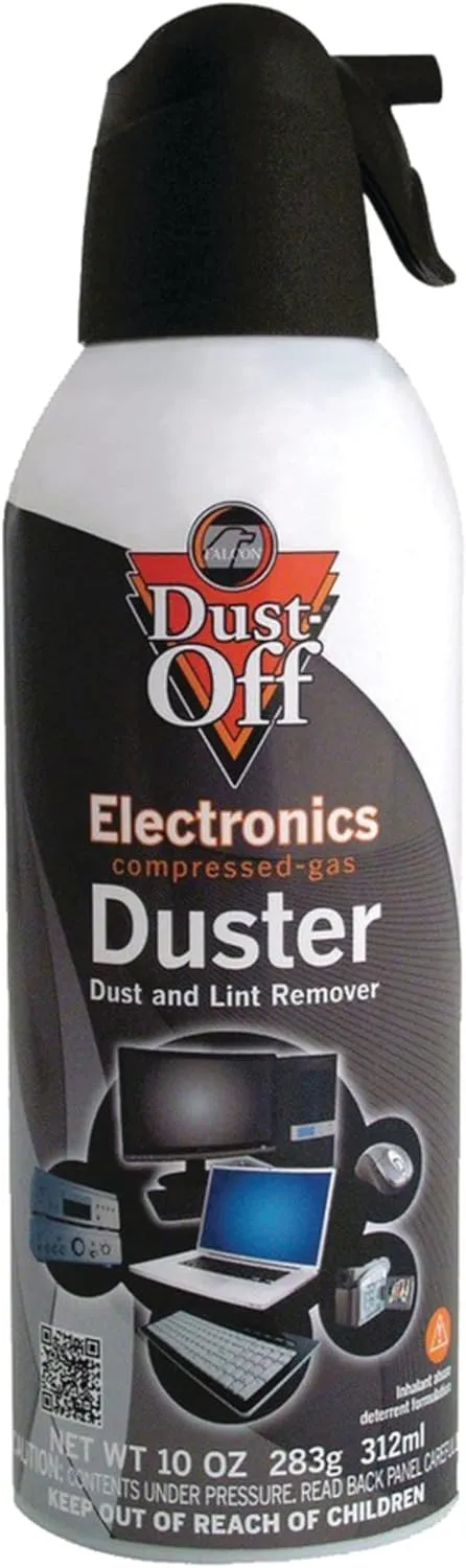 Falcon Safety Dust Off DPSXLRCP Compressed Gas, 10 Oz, Pack of 12