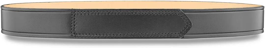 DUTYMAN 1-1/2" Plain Leather Hook & Loop Tip Garrison Belt - 100% Genuine Full-Grain Leather