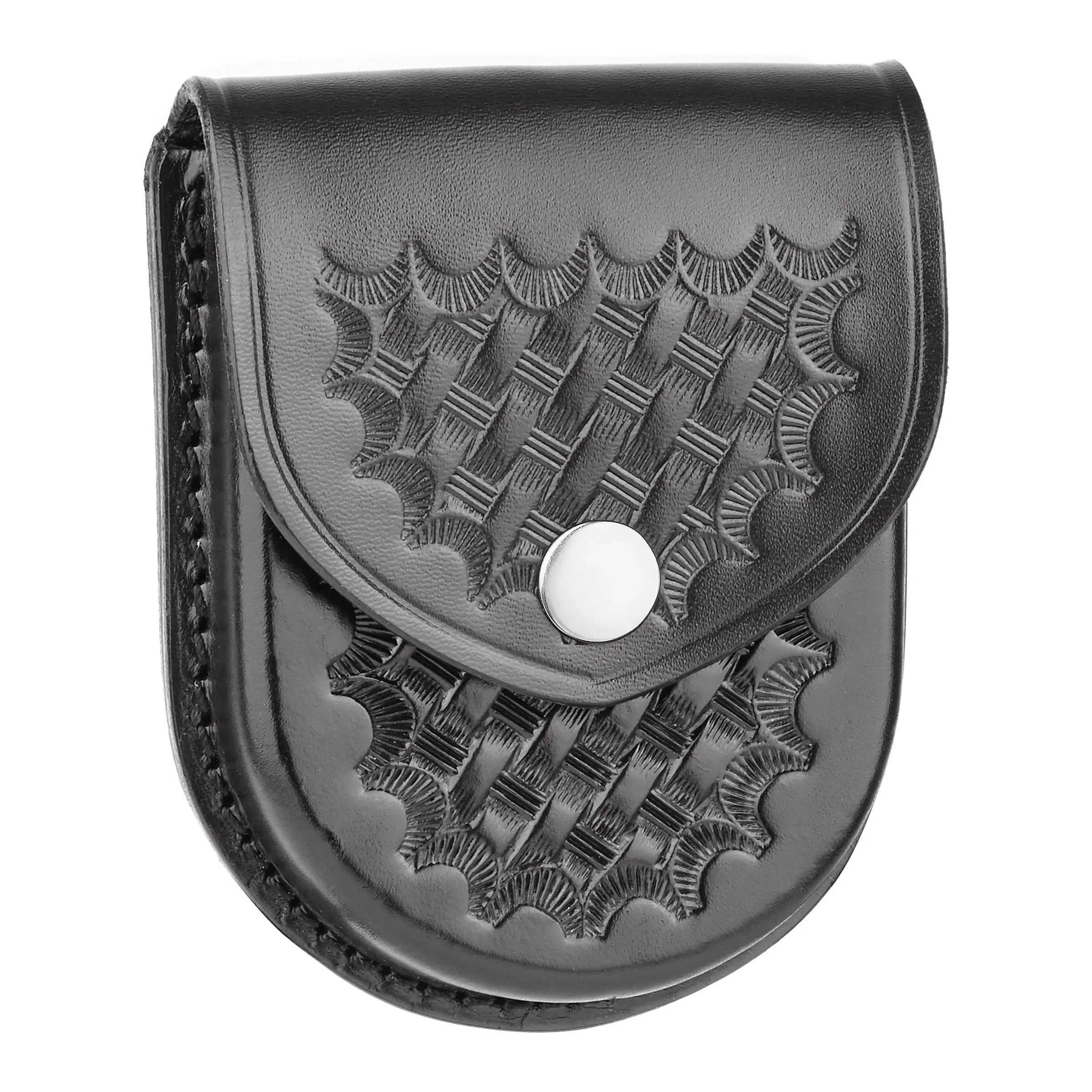 DUTYMAN Basketweave Leather Round Bottom Closed Single Cuff Case