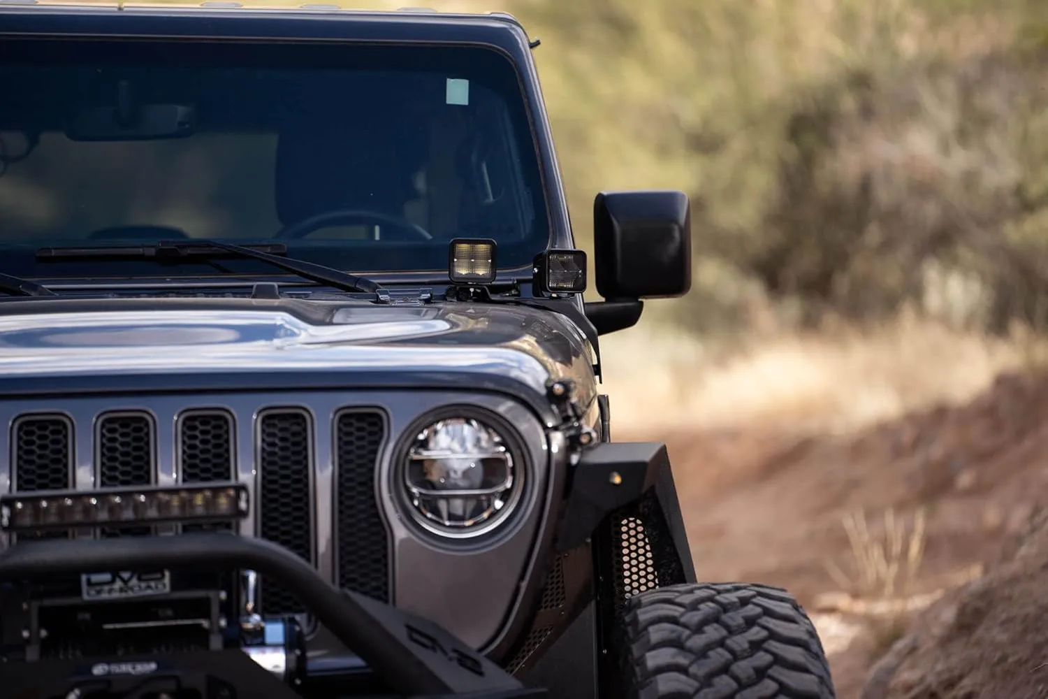 A-Pillar Dual Pod Light Mounts for 2018-2026 Jeep Wrangler JL & 2020-2026 Gladiator JT - DV8 Offroad - Pair