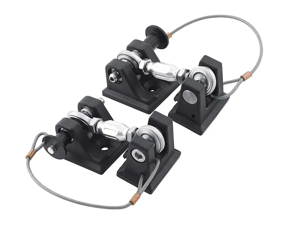 DV8 Offroad Hood Hold Down for the 2007-2018 Jeep Wrangler JK | Quick Release Push Pin | Adjustable Tensioning Turnbuckle | Steel & Billet Aluminum Construction