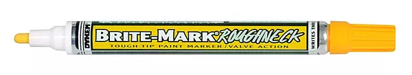 DYKEM Brite-Mark Rough Neck Tough Tip Marker, Yellow, 0.09 inches (84204)