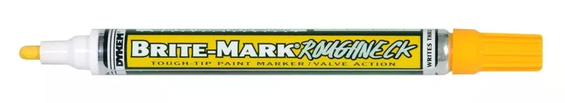DYKEM Brite-Mark Rough Neck Tough Tip Marker, Yellow, 0.09 inches (84204)