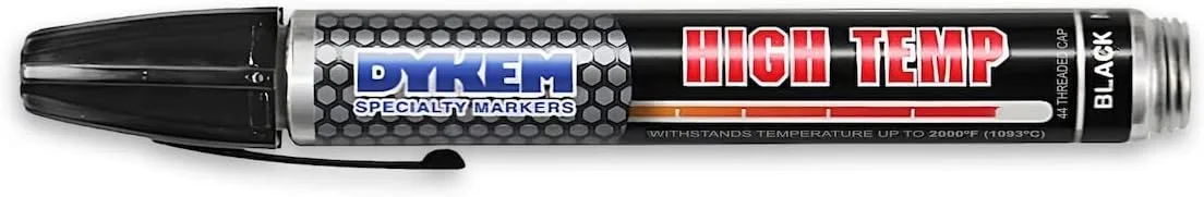 DYKEM Paint Marker,High Temp,Black,Medium Tip