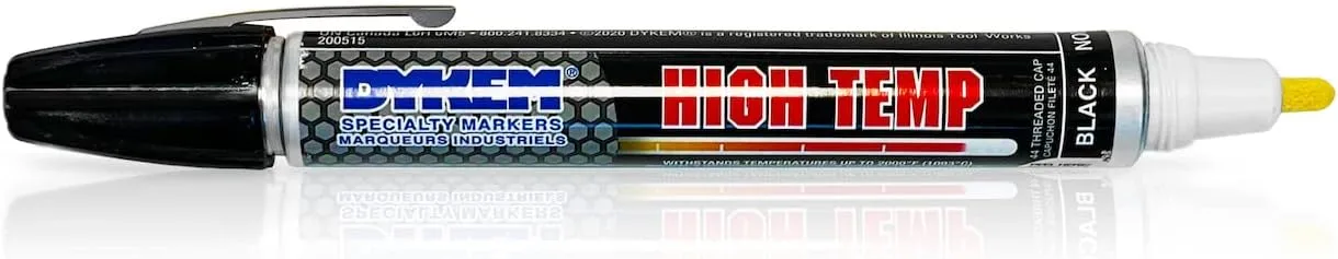 DYKEM Paint Marker,High Temp,Black,Medium Tip