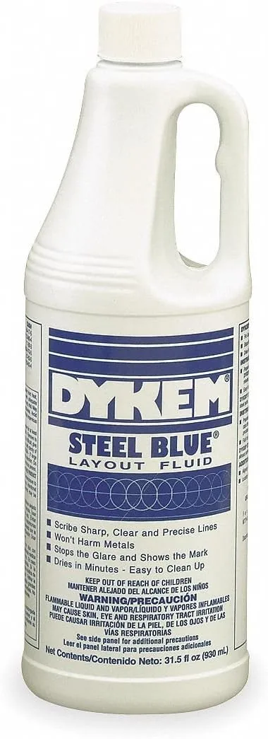 Dykem Steel Blue Layout Fluid - 31.5 fl oz Bottle - 80600 [Price is per Bottle]