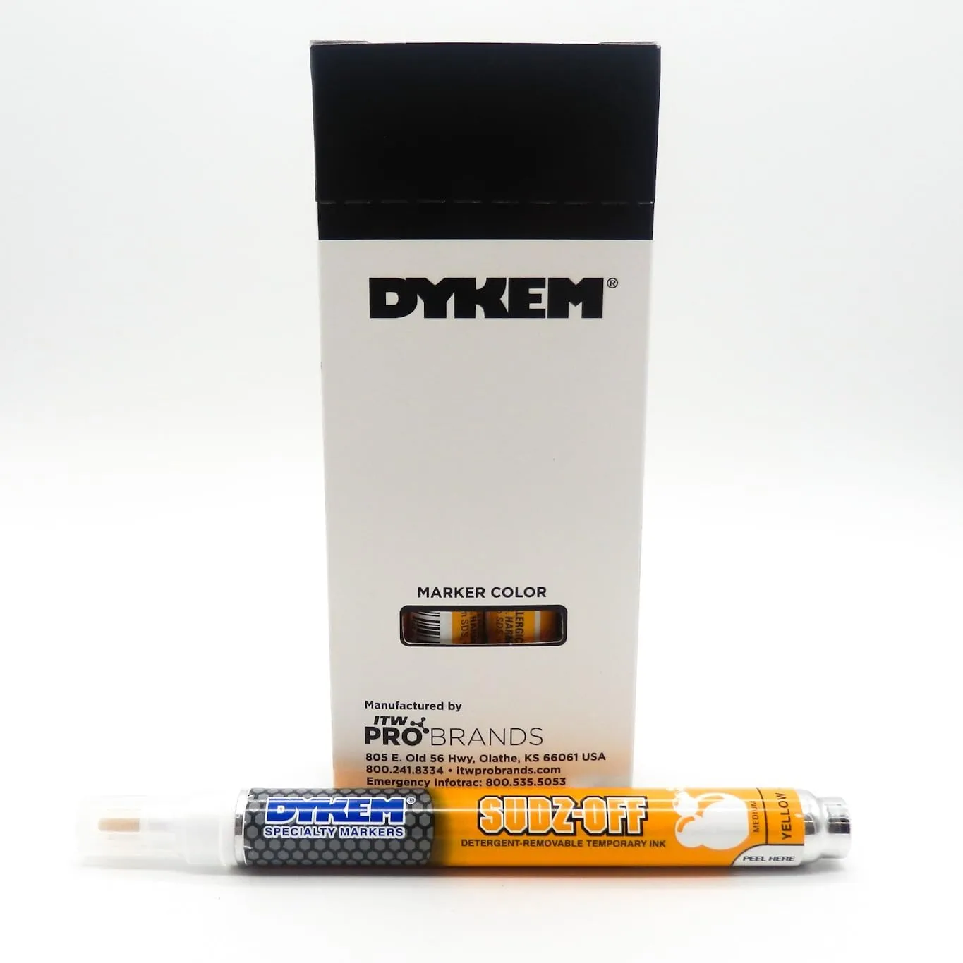 Dykem Sudz-Off 16942 Yellow Medium Marking Pen - 91694 [PRICE is per EACH]