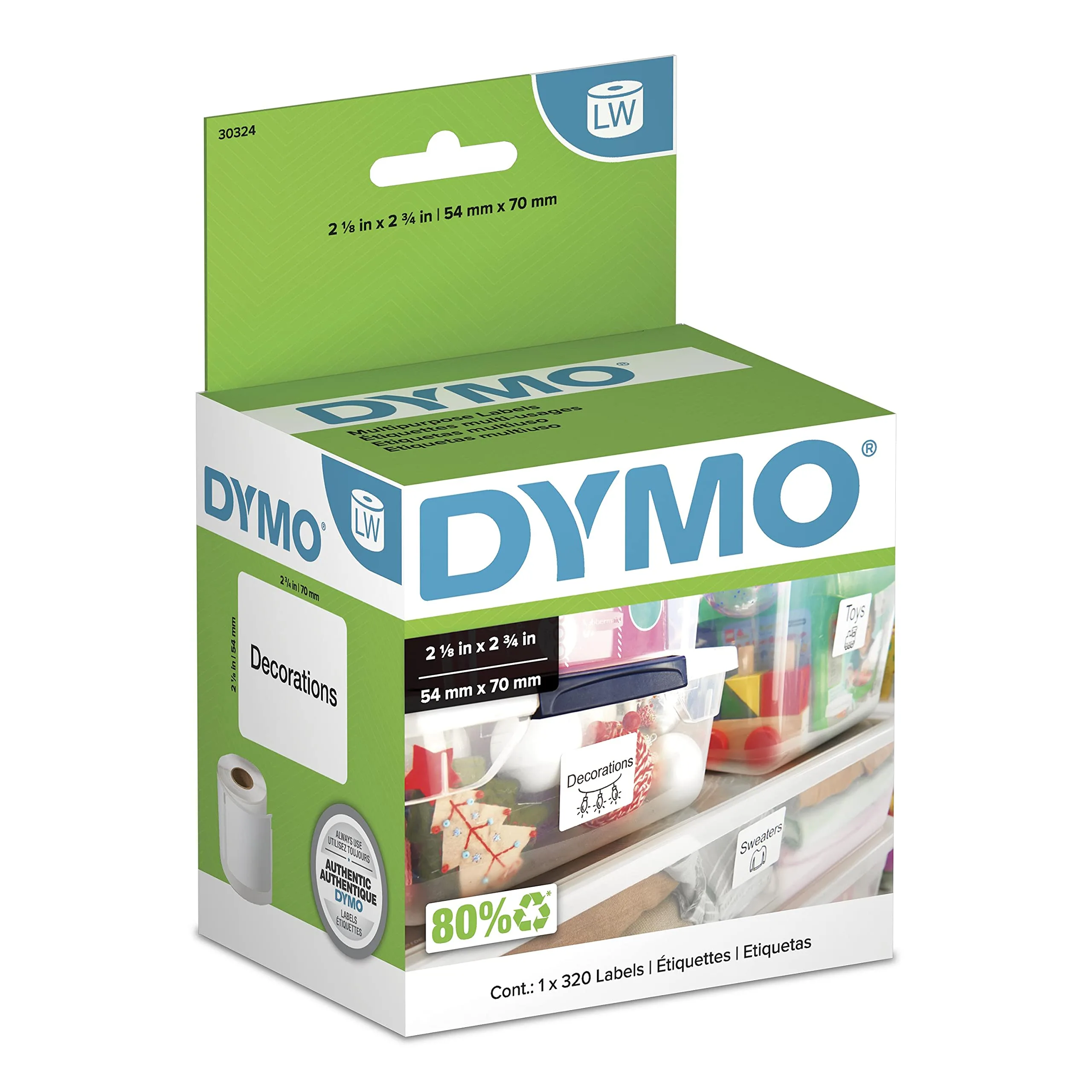 DYMO Multi-Purpose LabelWriter Labels - Direct Thermal Roll