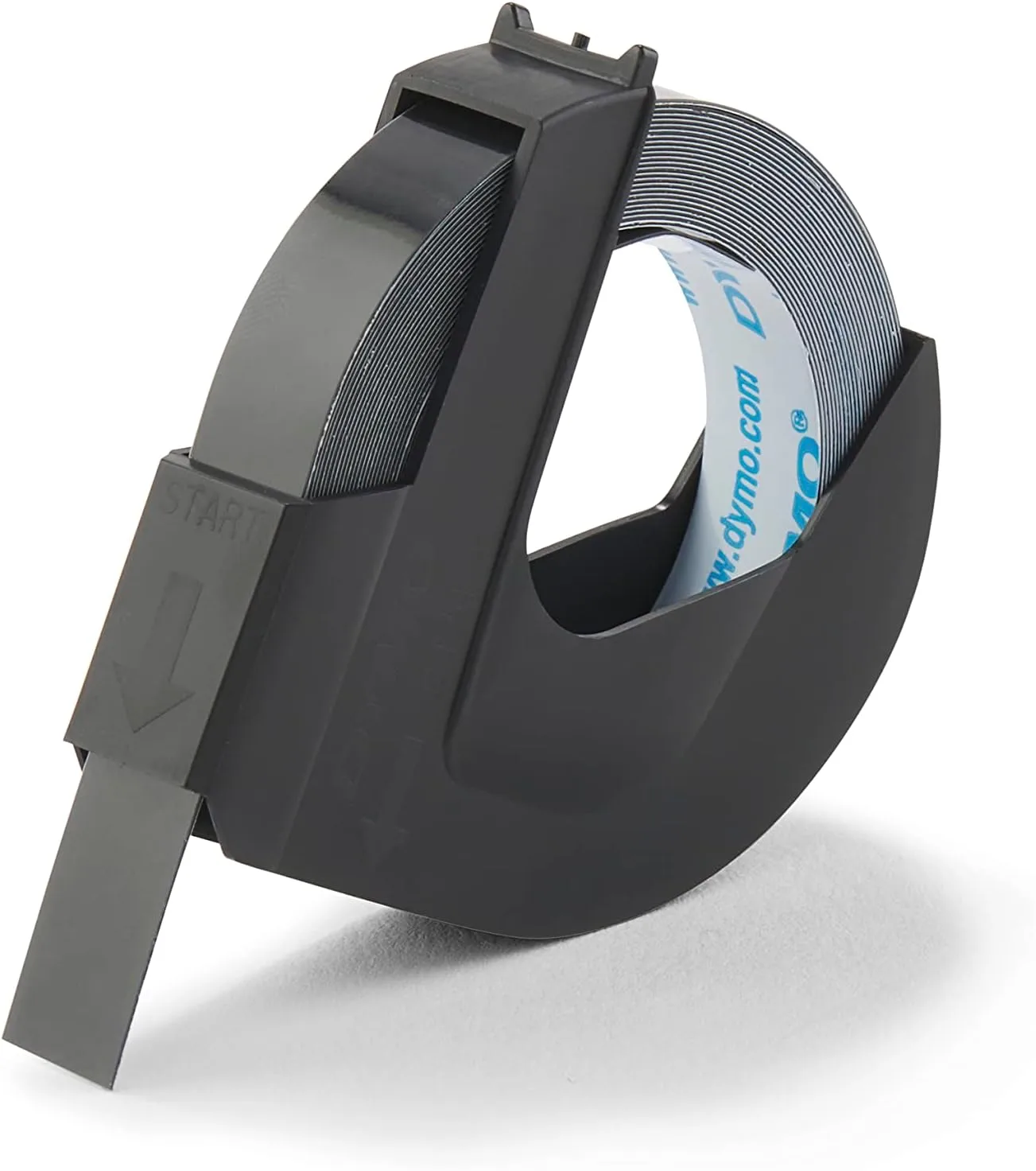 DYMO 3/8 in x 9.8 ft Embossing Tape, Black with White Print (520109)