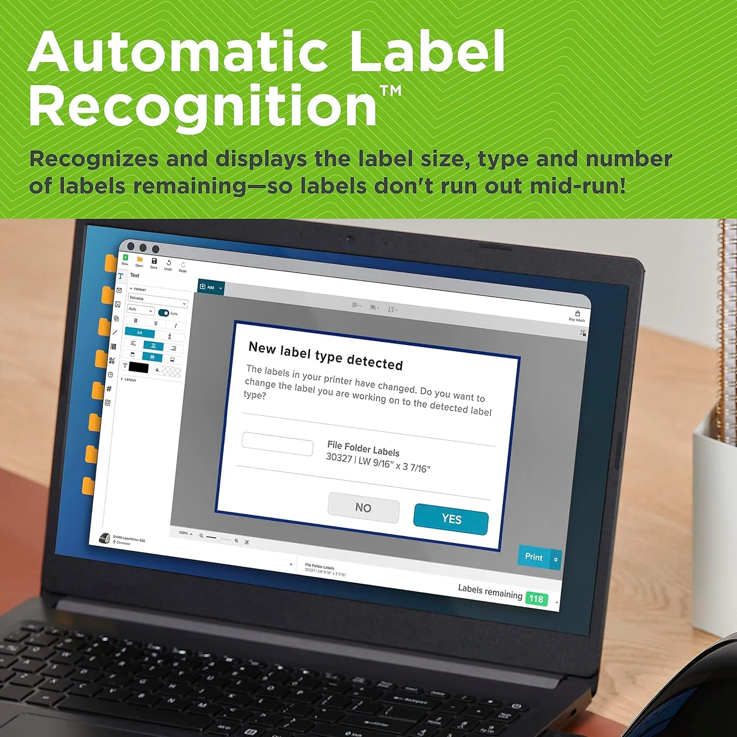 DYMO LabelWriter 550 Turbo Label Printer, Label Maker with High-Speed Direct Thermal Printing, Automatic Label Recognition