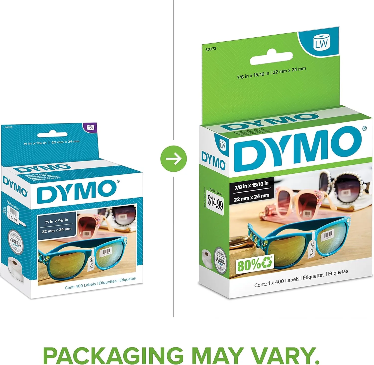 DYMO LW Price Tag Labels - White Direct-Thermal Label Rolls for LabelWriter Printers