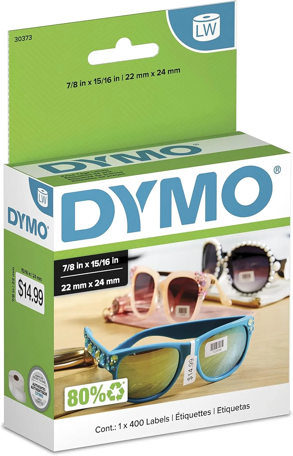 DYMO LW Price Tag Labels - White Direct-Thermal Label Rolls for LabelWriter Printers