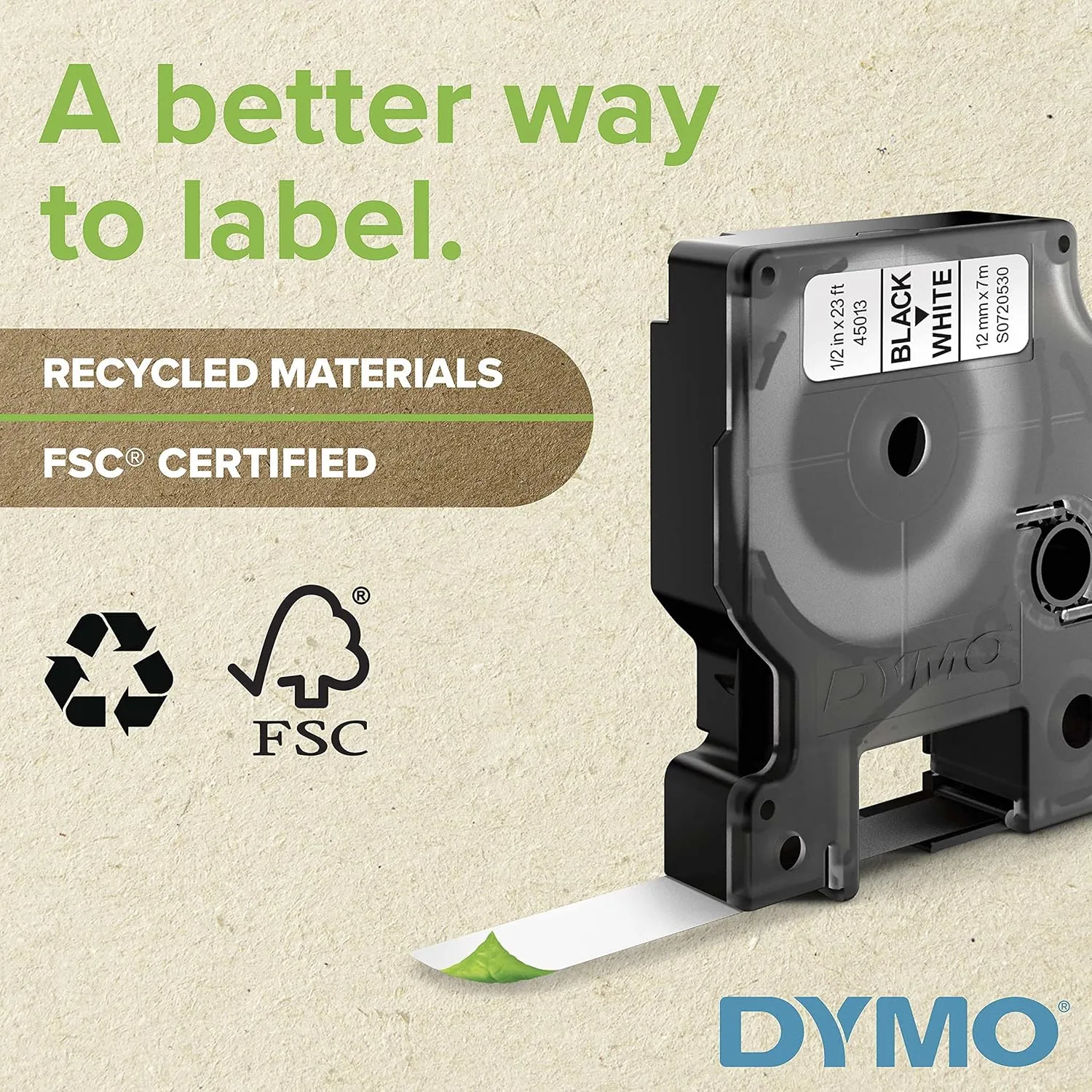 DYMO Rhino Industrial Heat-Shrink Labels, Black on White