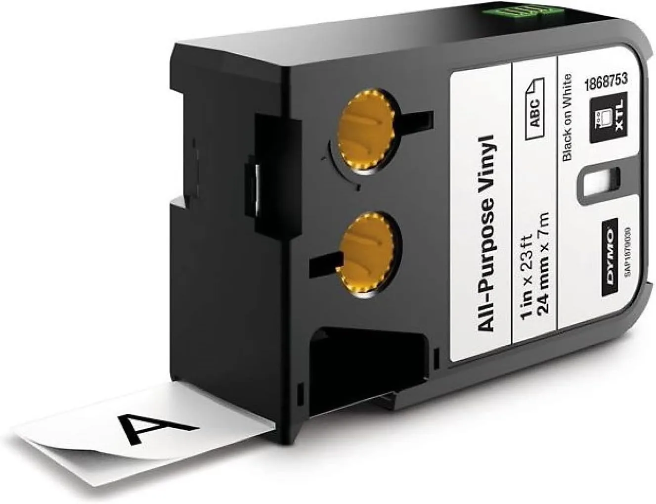 DYMO All-Purpose Labels for DYMO XTL Label Makers, Black on White, 1"; 1 Roll (1868753)