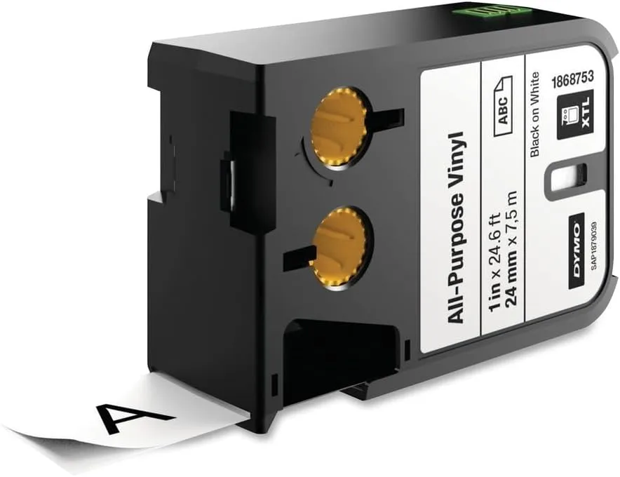 DYMO All-Purpose Labels for DYMO XTL Label Makers, Black on White, 1"; 1 Roll (1868753)