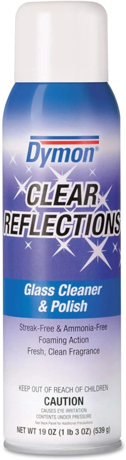 Dymon Clear Reflections Aerosol Glass Cleaner, 20 oz