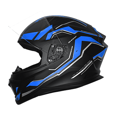 STEELBIRD SBH-25 SHARP SPIRIT MATT BLACK/BLUE C/V 580 MM