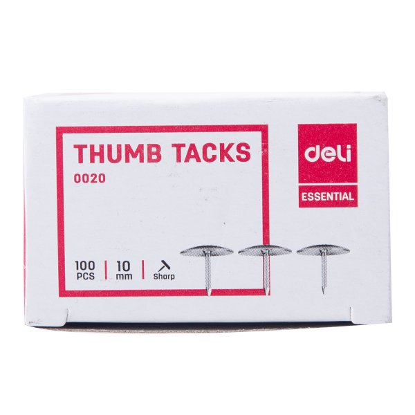DELI E0020 SILVER THUMB TACKS 100s