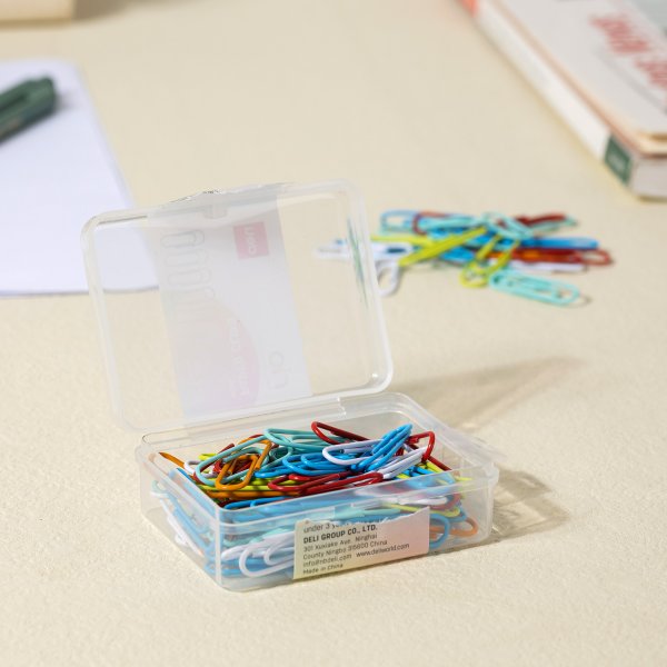 DELI E0024 COLOR PAPER CLIPS 29MM 100s