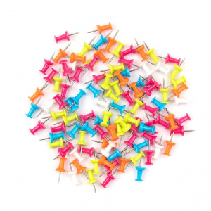 DELI E0054 PVC VIVID PUSH PINS -TUB/100s