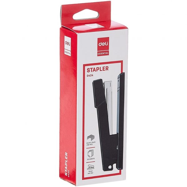 DELI E0424 METAL STAPLER BK - FULL-STRIP