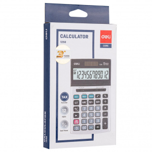 DELI E1250 12DGT TAX CALC W/TILT DISPLAY