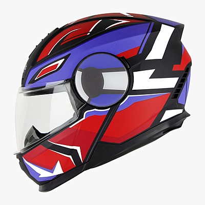 STEELBIRD SBH-40 ISS SPEED GLOSSY BLACK/F RED C/V 580 MM