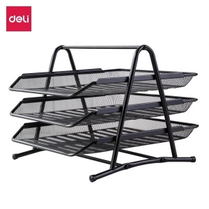 DELI E9181 MESH EXEC TRAY 3TIER BLACK