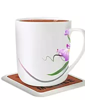 Leather finish Plastic coaster set of 4 with stand