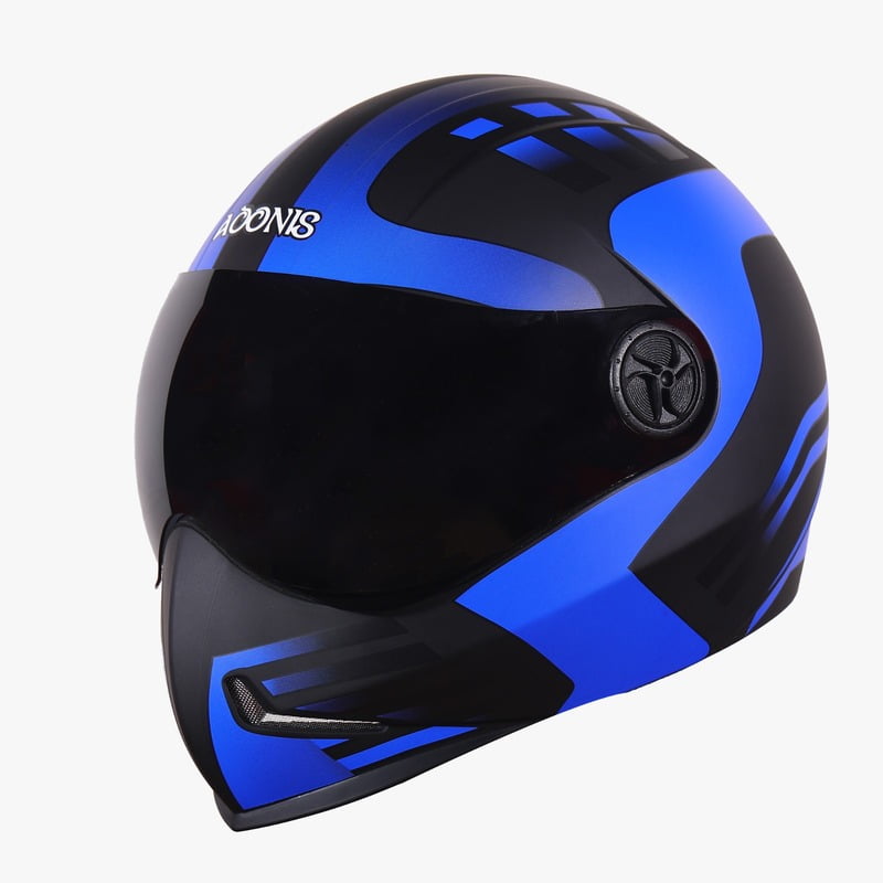 STEELBIRD SBH-1 ADONIS ZIPPY MATT BLACK/BLUE C/V (L)