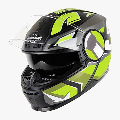 STEELBIRD SBH-40 ISS SPEED GLOSSY BLACK/NEON C/V 600 MM