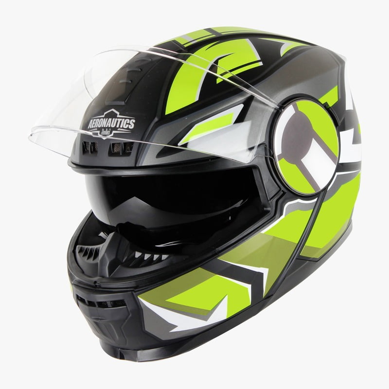 STEELBIRD SBH-40 ISS SPEED GLOSSY BLACK/NEON C/V 600 MM