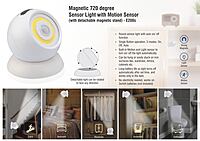 Magnetic 720 degree Sensor light with motion sensor