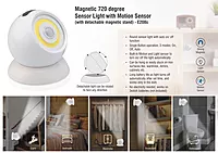 Magnetic 720 degree Sensor light with motion sensor