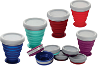 Folding silicon cup with cap