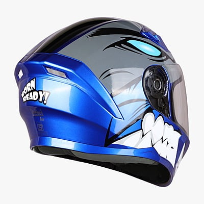 STEELBIRD SBA-21 BORN READY GLOSSY Y.BLUE C/V (L) (LONG CHEEKPAD)