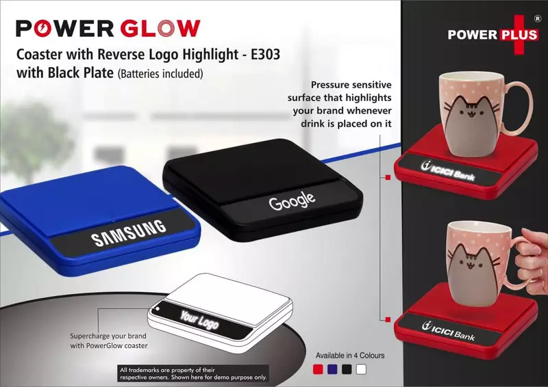 PowerGlow coaster with Reverse logo highlight